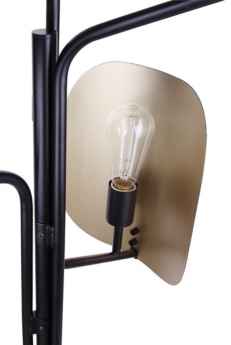 Canarm - IFL2280B67BKG - Six Light Floor Lamp - Zyric - Matte Black & Painted Gold