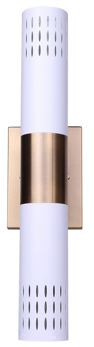 Canarm - IWF2247B02GDW - Two Light Wall Fixture - Gracie - Gold + Matte White