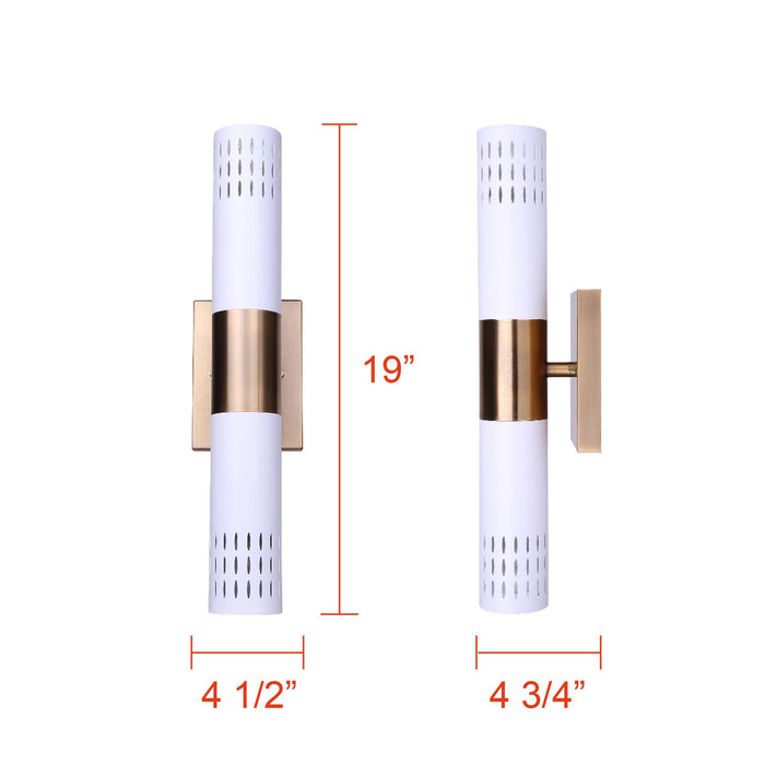 Canarm - IWF2247B02GDW - Two Light Wall Fixture - Gracie - Gold + Matte White