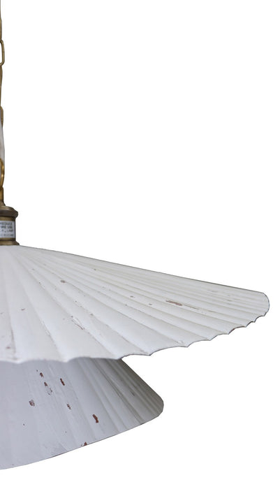 Canarm - IPL2246B01WA - One Light Pendant - Ravi - White Distress & Antique Brass