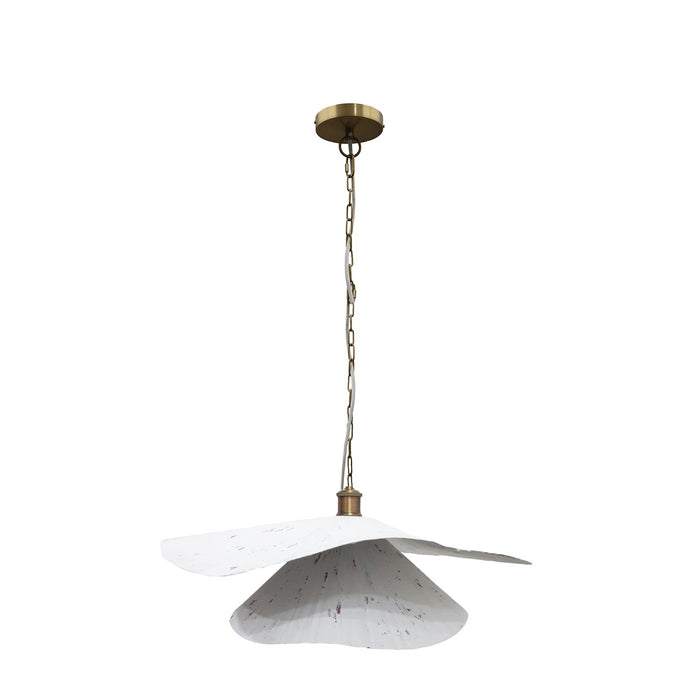 Canarm - IPL2246B01WA - One Light Pendant - Ravi - White Distress & Antique Brass