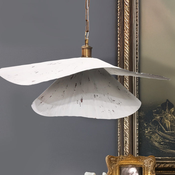 Canarm - IPL2246B01WA - One Light Pendant - Ravi - White Distress & Antique Brass