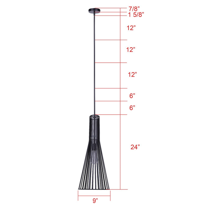 Canarm - IPL1238A01BK24 - One Light Pendant - Elim - Matte Black