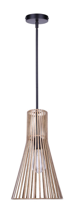 Canarm - IPL1238A01BKB - One Light Pendant - Elim - Matte Black + Brushed Brown
