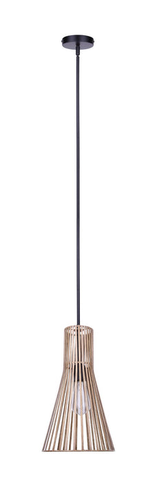Canarm - IPL1238A01BKB - One Light Pendant - Elim - Matte Black + Brushed Brown