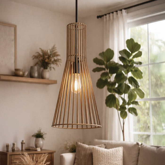 Canarm - IPL1238A01BKB24 - One Light Pendant - Elim - Matte Black And Brushed Brown
