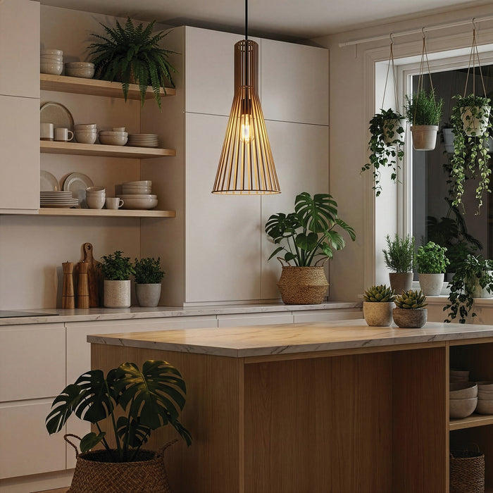 Canarm - IPL1238A01BKB24 - One Light Pendant - Elim - Matte Black And Brushed Brown