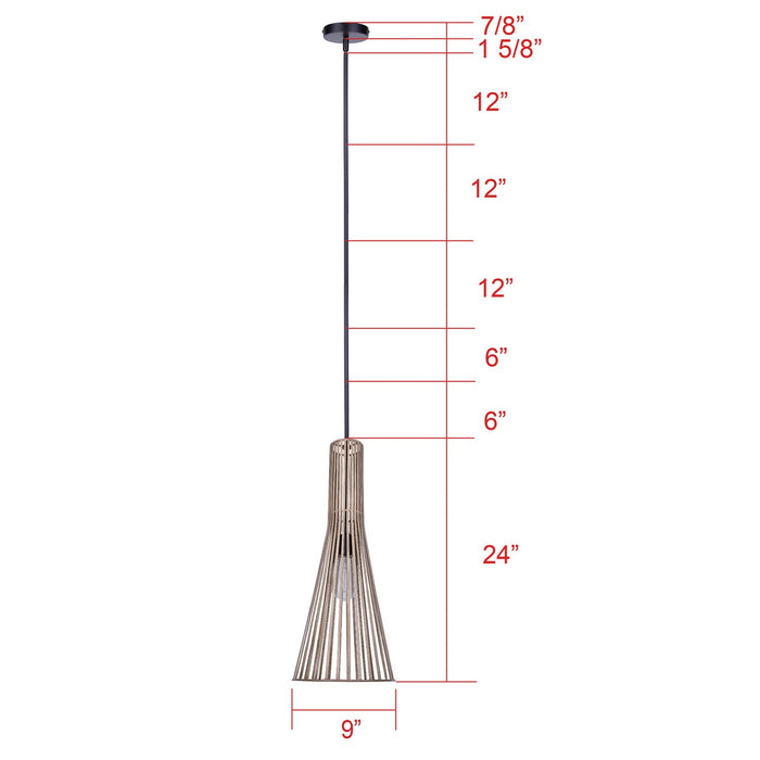 Canarm - IPL1238A01BKB24 - One Light Pendant - Elim - Matte Black And Brushed Brown