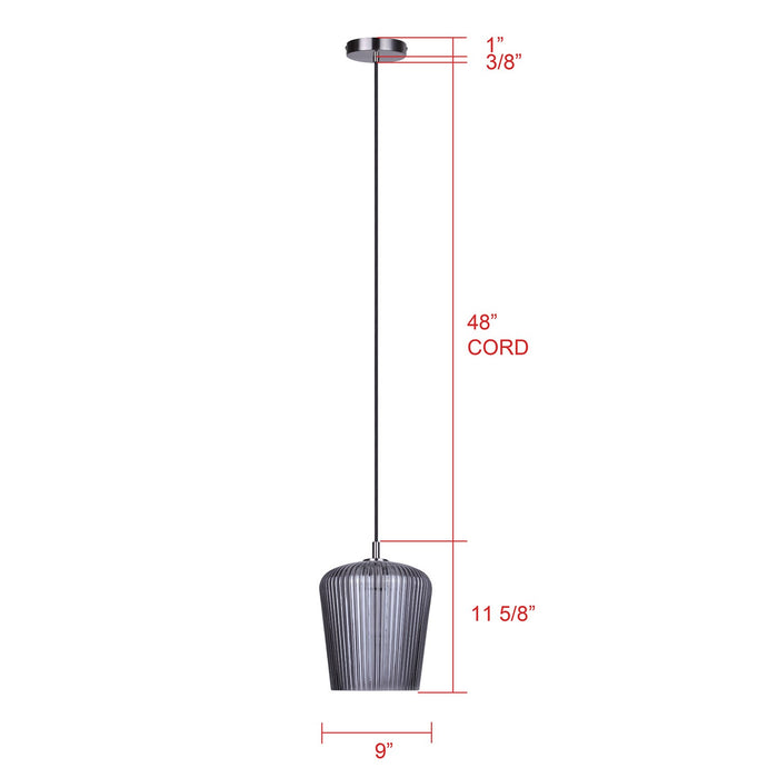 Canarm - IPL1249A01BN-SR - One Light Pendant - Leandro - Brushed Nickel