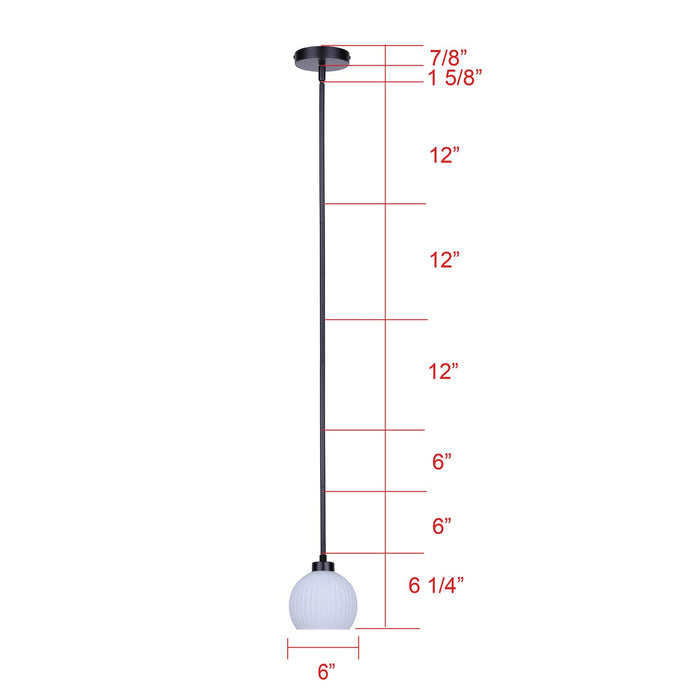Canarm - IPL2257B01BK - One Light Pendant - Nella - Matte Black
