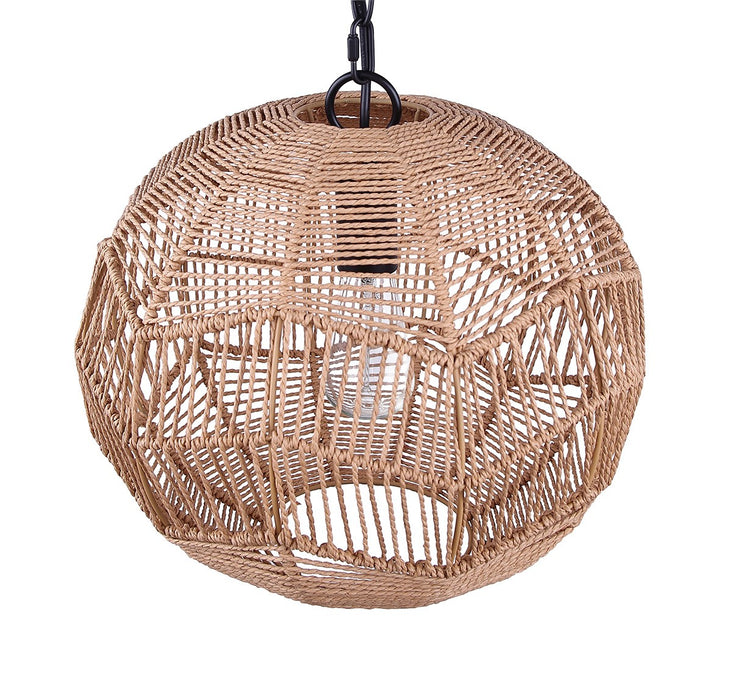 Canarm - IPL1197A01BK-NA - One Light Pendant - Valence - Matte Black + Natural