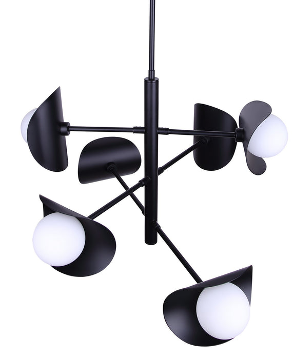 Canarm - ICH2287B06BK9 - Six Light Chandelier - Arion - Matte Black
