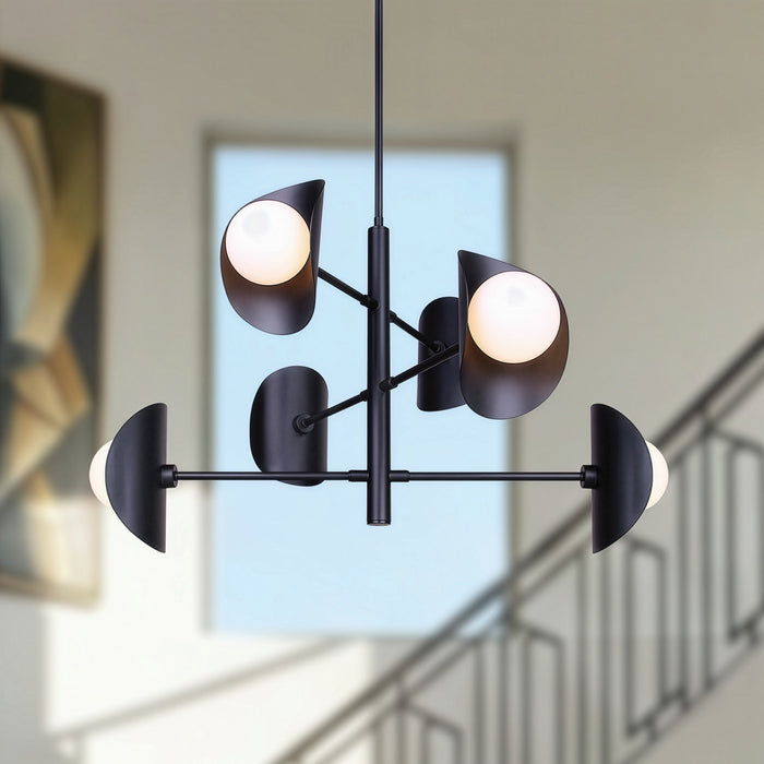 Canarm - ICH2287B06BK9 - Six Light Chandelier - Arion - Matte Black