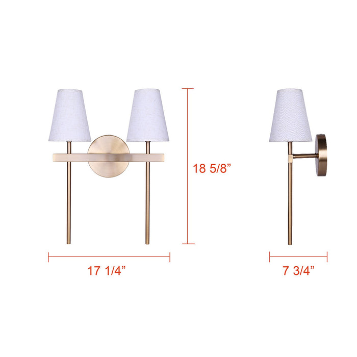 Canarm - IWF2254B02GD - Two Light Wall Fixture - Nell - Gold