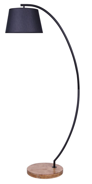 Canarm - IFL2281B62BKW - One Light Floor Lamp - Elan - Matte Black & Real Wood