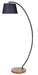 Canarm - IFL2281B62BKW - One Light Floor Lamp - Elan - Matte Black & Real Wood