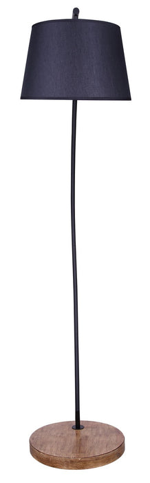 Canarm - IFL2281B62BKW - One Light Floor Lamp - Elan - Matte Black & Real Wood