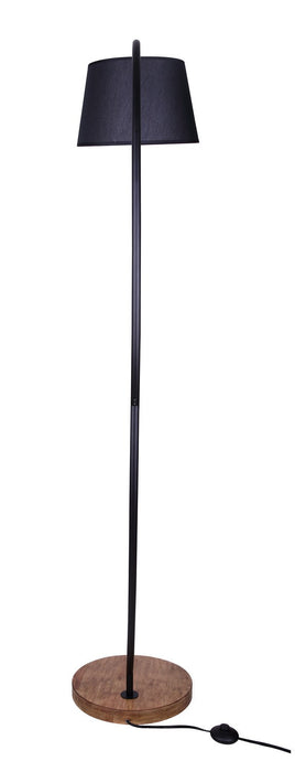 Canarm - IFL2281B62BKW - One Light Floor Lamp - Elan - Matte Black & Real Wood