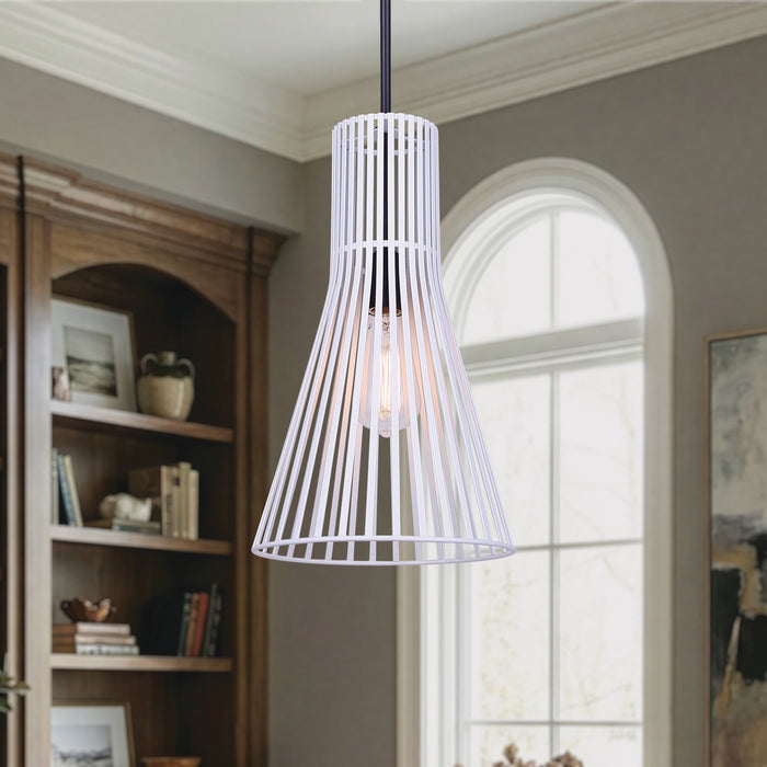 Canarm - IPL1238A01BW - One Light Pendant - Elim - Matte Black And White