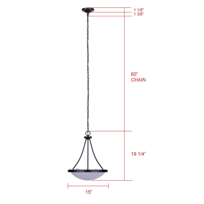 Canarm - ICH4115BK - Three Light Chandelier - Devon - Matte Black
