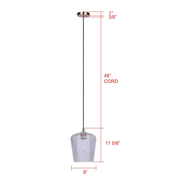 Canarm - IPL1249A01GD-CR - One Light Pendant - Leandro - Gold