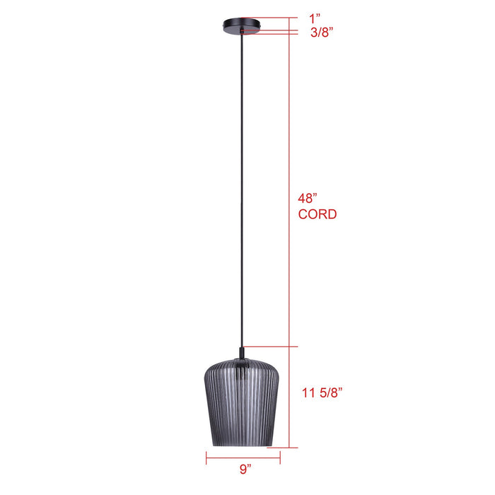 Canarm - IPL1249A01BK-SR - One Light Pendant - Leandro - Matte Black
