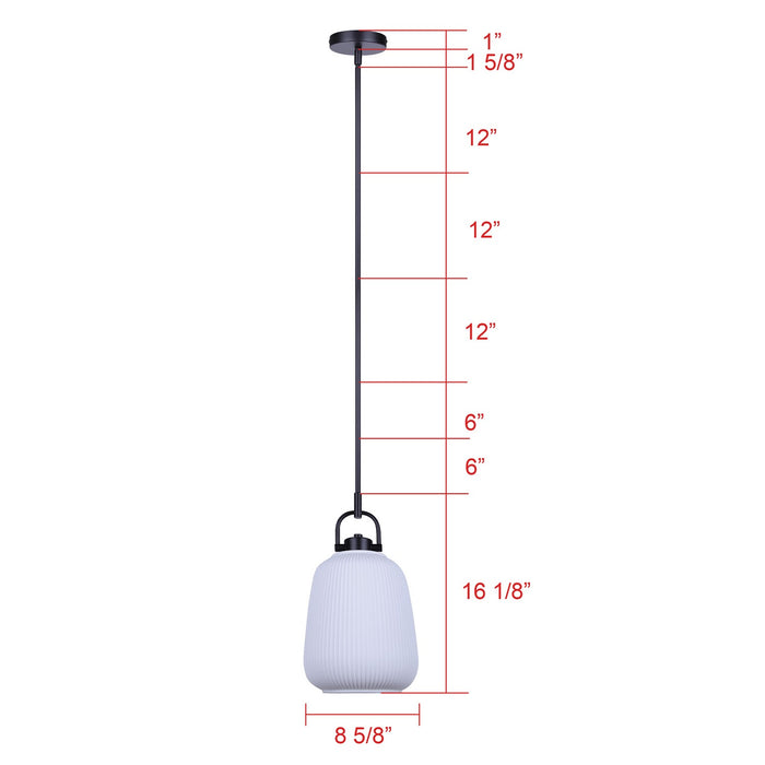Canarm - IPL2263B01BK - One Light Pendant - Kaslo - Matte Black