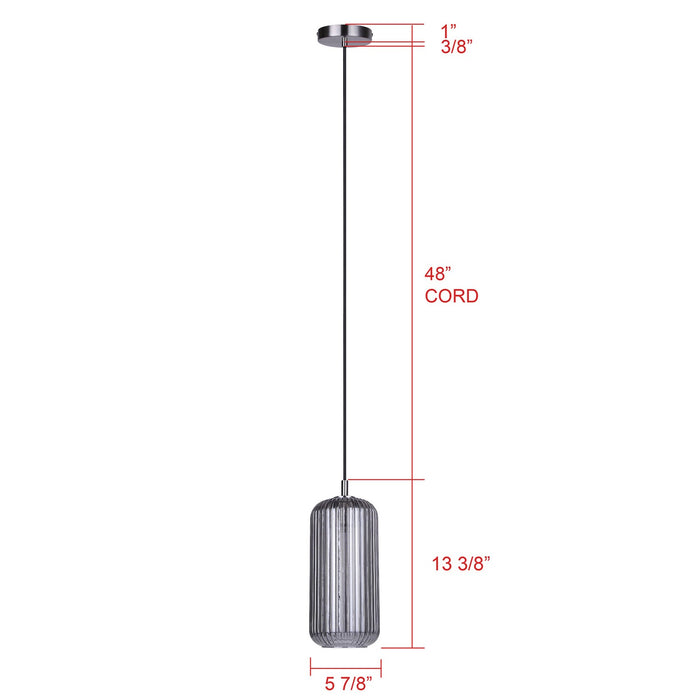 Canarm - IPL1250A01BN-SR - One Light Pendant - Malek - Brushed Nickel