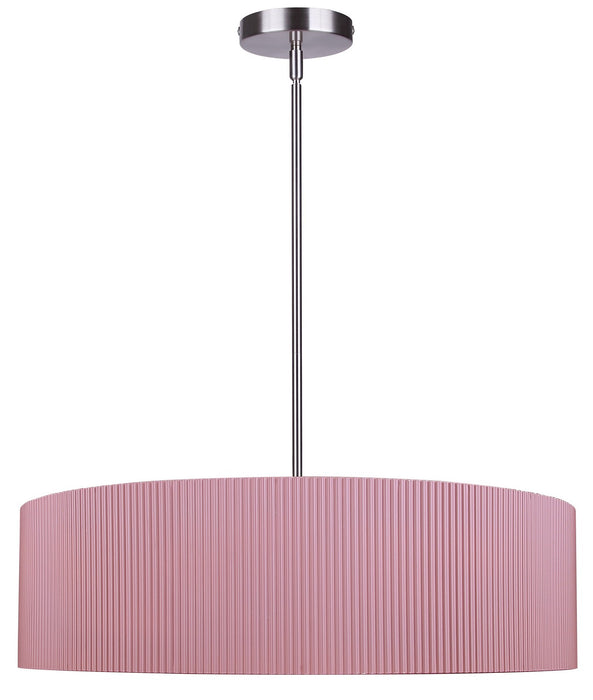 Canarm - ICH2267B03BNP22 - Three Light Chandelier - Evienne - Brushed Nickel And Pink