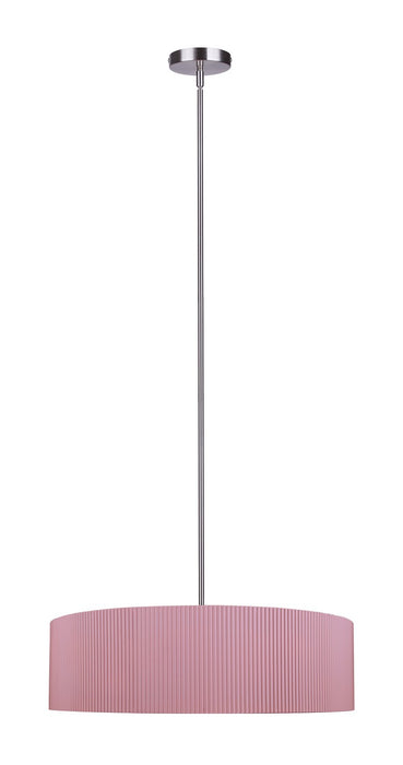 Canarm - ICH2267B03BNP22 - Three Light Chandelier - Evienne - Brushed Nickel And Pink