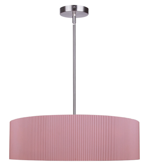 Canarm - ICH2267B03BNP22 - Three Light Chandelier - Evienne - Brushed Nickel And Pink