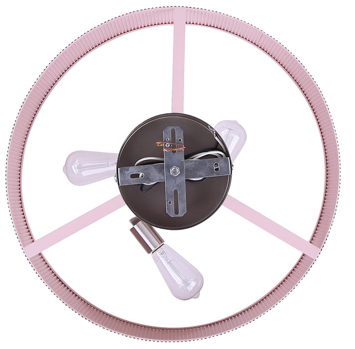 Canarm - ICH2267B03BNP22 - Three Light Chandelier - Evienne - Brushed Nickel And Pink