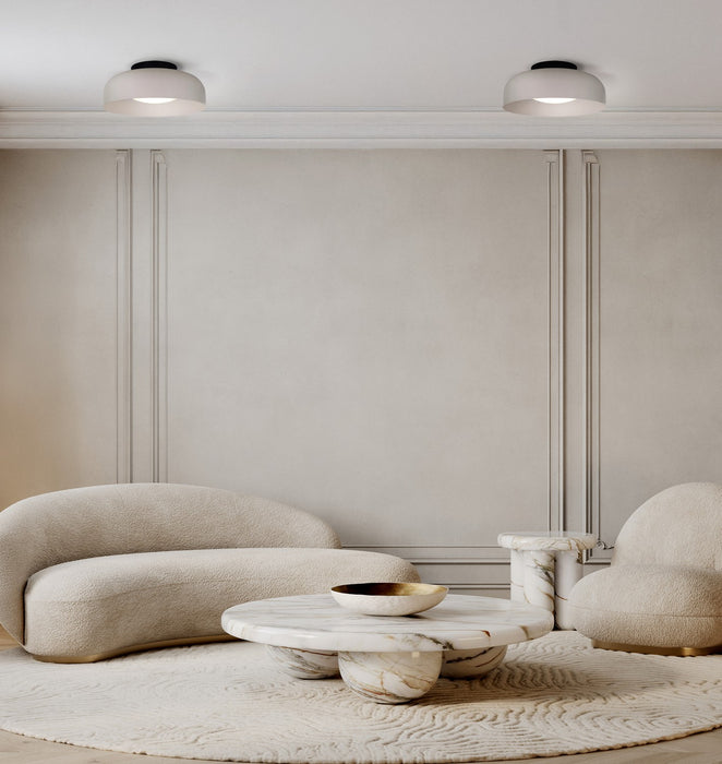 Canarm - LFM340A14BKS - LED Flush Mount - Petra - Matte Black And Stone