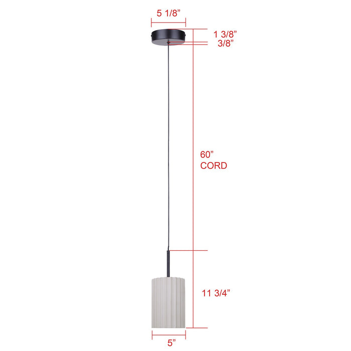 Canarm - LPL339A01SRB - LED Pendant - Tavi - Matte Black And Stone