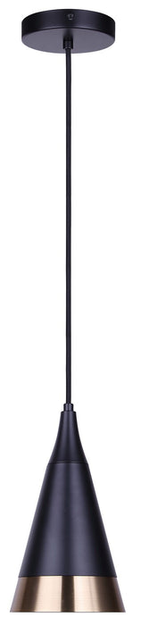 Canarm - IPL1240A01BKG - One Light Pendant - Noire - Matte Black + Gold