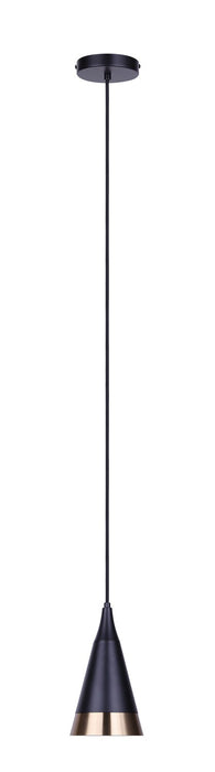 Canarm - IPL1240A01BKG - One Light Pendant - Noire - Matte Black + Gold