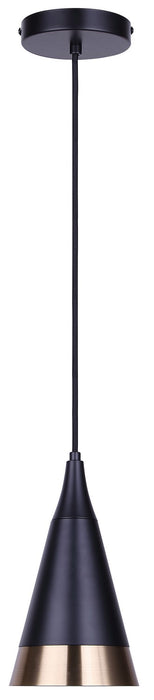 Canarm - IPL1240A01BKG - One Light Pendant - Noire - Matte Black + Gold