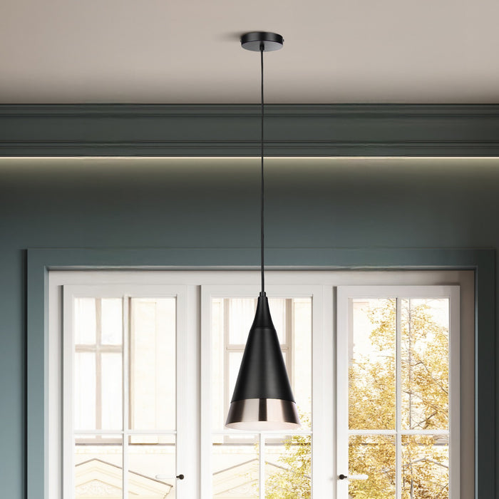 Canarm - IPL1240A01BKG - One Light Pendant - Noire - Matte Black + Gold