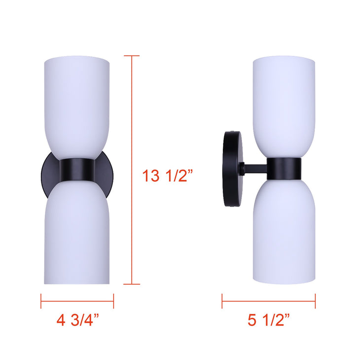 Canarm - IWF1251A02BK - Two Light Wall Fixture - Darius - Matte Black