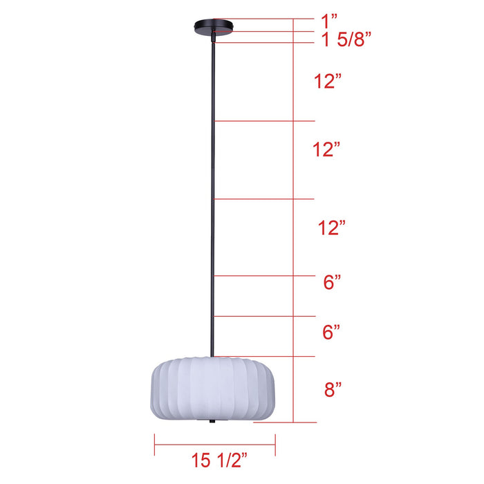 Canarm - IPL2253B03BK16 - Three Light Pendant - Elle - Matte Black