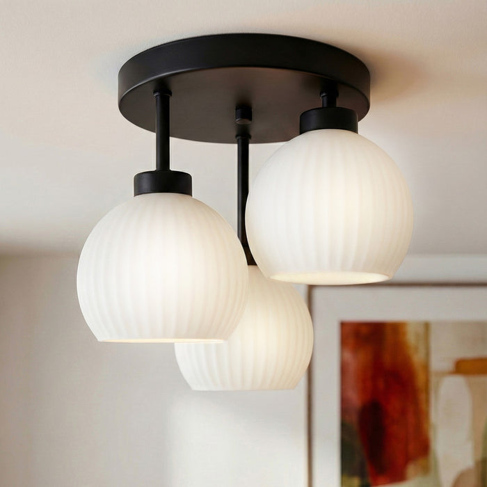 Canarm - ISF2257B03BK - Three Light Semi-Flush Mount - Nella - Matte Black