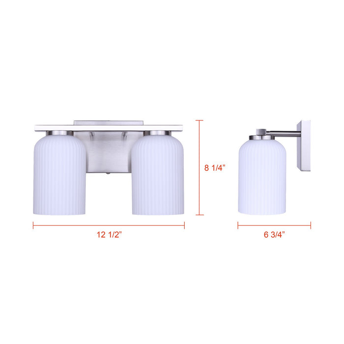 Canarm - IVL1241A02BN - Two Light Vanity - Bram - Brushed Nickel
