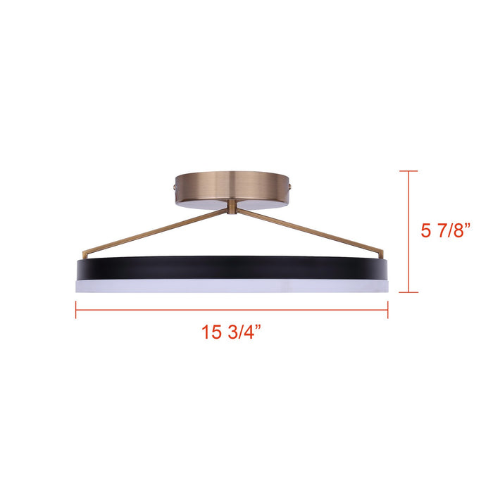 Canarm - LFM335A16BKG - LED Flush Mount - Louie - Matte Black + Gold
