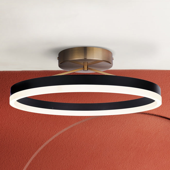 Canarm - LFM335A16BKG - LED Flush Mount - Louie - Matte Black + Gold