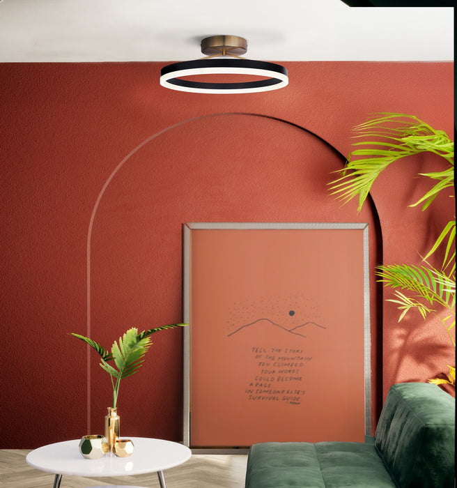 Canarm - LFM335A16BKG - LED Flush Mount - Louie - Matte Black + Gold