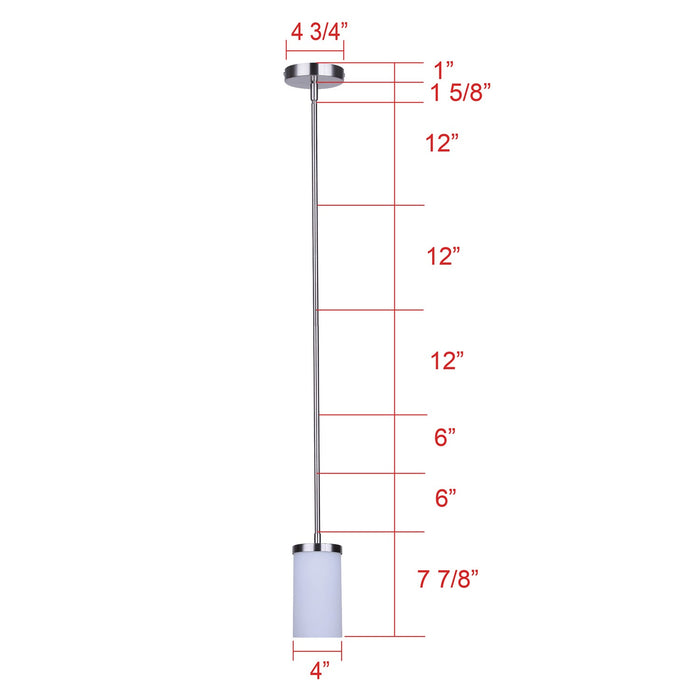 Canarm - IPL1234A01BN-FO - One Light Pendant - Britton - Brushed Nickel