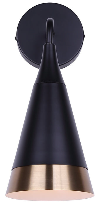 Canarm - IWF1240A01BKG - One Light Wall Sconce - Noiré - Matte Black + Gold