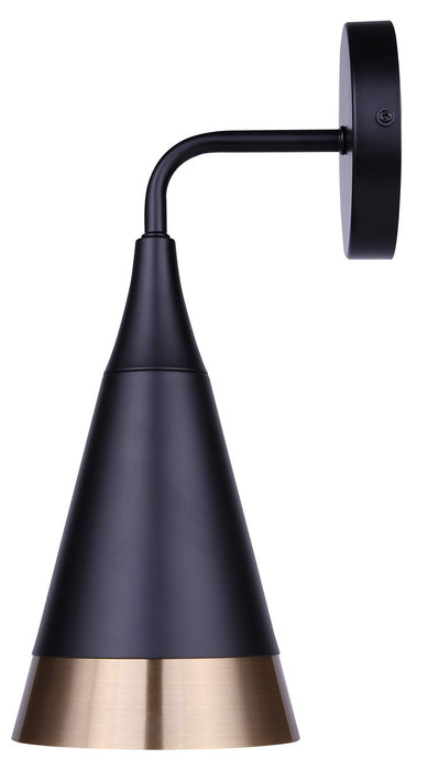 Canarm - IWF1240A01BKG - One Light Wall Sconce - Noiré - Matte Black + Gold