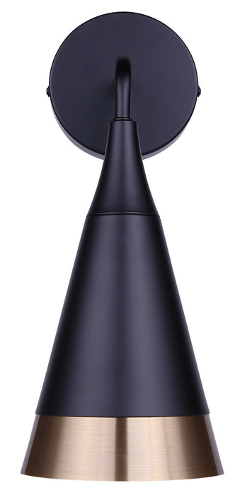 Canarm - IWF1240A01BKG - One Light Wall Sconce - Noiré - Matte Black + Gold