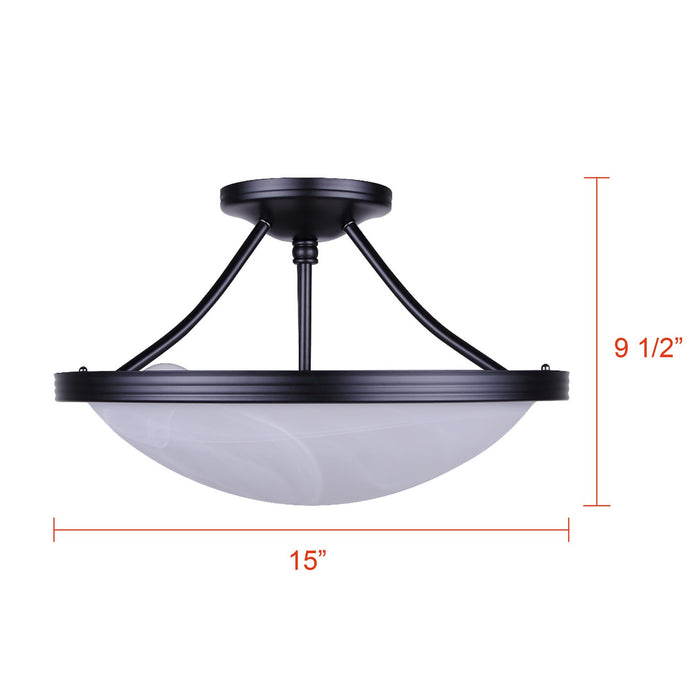 Canarm - ISF41BK - Three Light Semi-Flush Mount - Devon - Matte Black